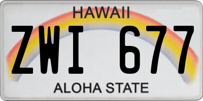 HI license plate ZWI677