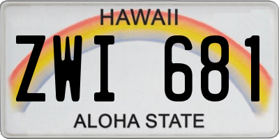 HI license plate ZWI681
