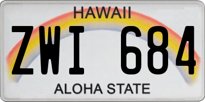 HI license plate ZWI684