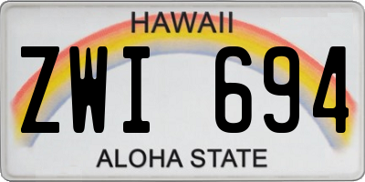 HI license plate ZWI694