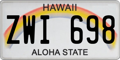 HI license plate ZWI698