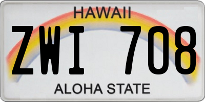 HI license plate ZWI708
