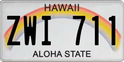 HI license plate ZWI711