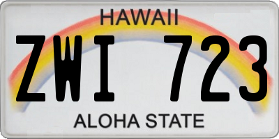 HI license plate ZWI723