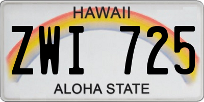 HI license plate ZWI725