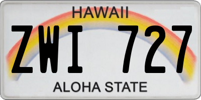 HI license plate ZWI727