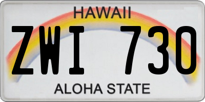HI license plate ZWI730