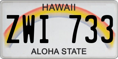 HI license plate ZWI733