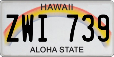 HI license plate ZWI739