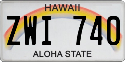 HI license plate ZWI740