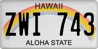 HI license plate ZWI743