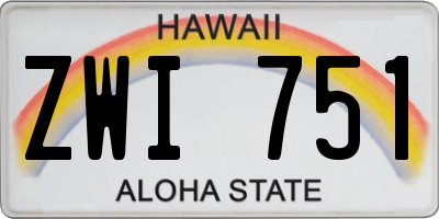 HI license plate ZWI751