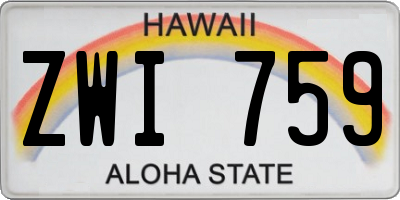 HI license plate ZWI759