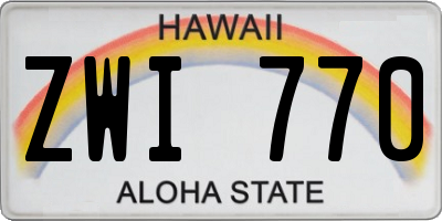HI license plate ZWI770