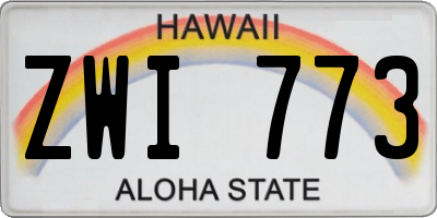 HI license plate ZWI773