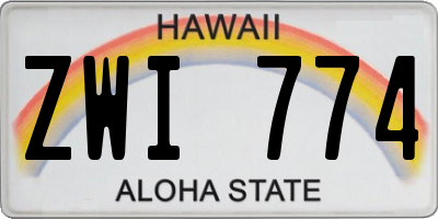 HI license plate ZWI774