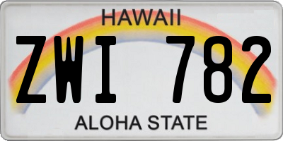 HI license plate ZWI782