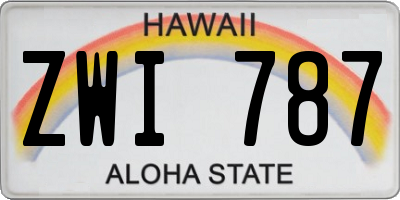 HI license plate ZWI787