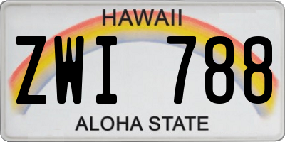 HI license plate ZWI788