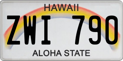 HI license plate ZWI790