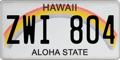 HI license plate ZWI804