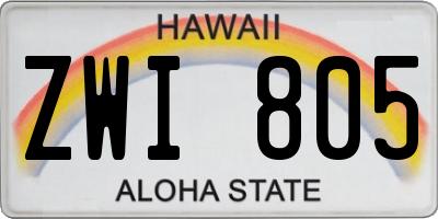 HI license plate ZWI805