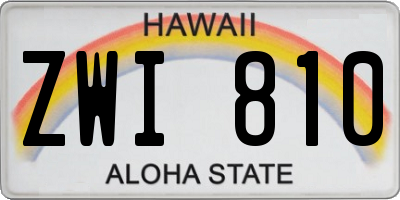 HI license plate ZWI810
