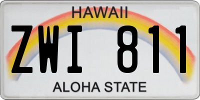 HI license plate ZWI811