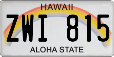 HI license plate ZWI815