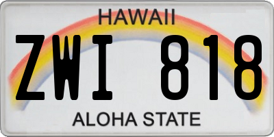 HI license plate ZWI818