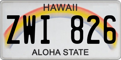 HI license plate ZWI826