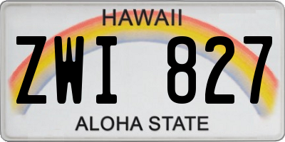 HI license plate ZWI827