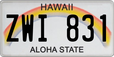 HI license plate ZWI831