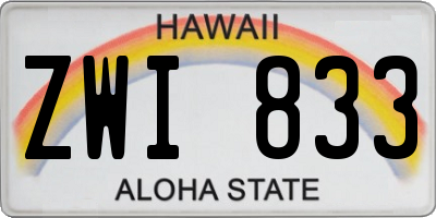 HI license plate ZWI833