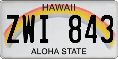 HI license plate ZWI843