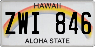 HI license plate ZWI846