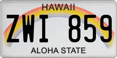 HI license plate ZWI859