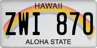HI license plate ZWI870