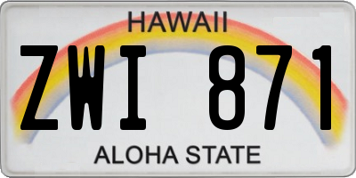 HI license plate ZWI871