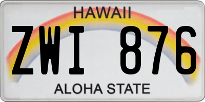 HI license plate ZWI876