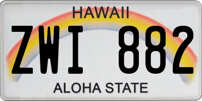 HI license plate ZWI882