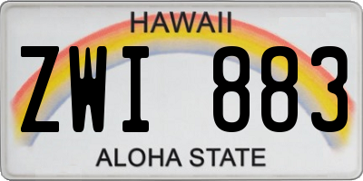 HI license plate ZWI883
