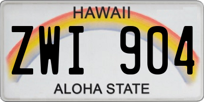 HI license plate ZWI904