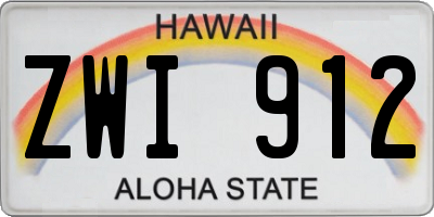 HI license plate ZWI912