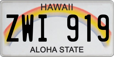 HI license plate ZWI919