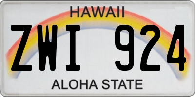 HI license plate ZWI924
