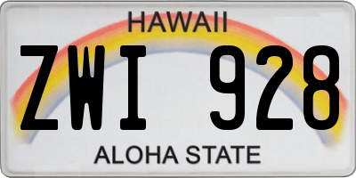 HI license plate ZWI928