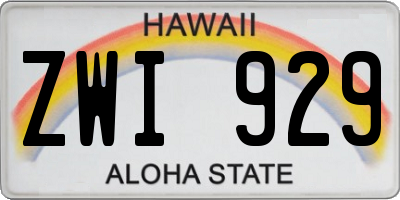 HI license plate ZWI929