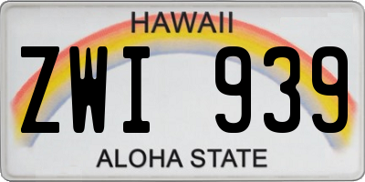 HI license plate ZWI939