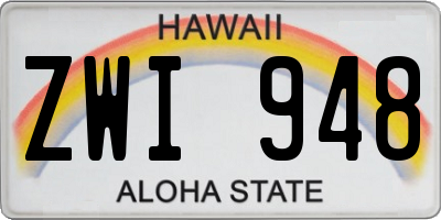 HI license plate ZWI948